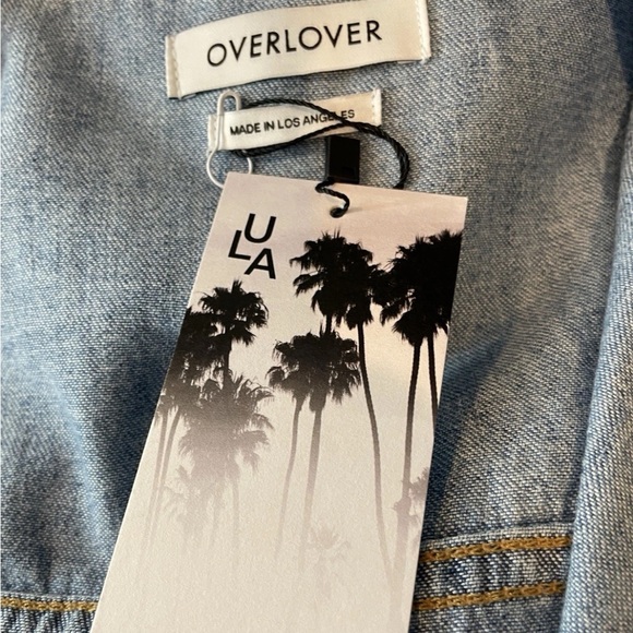 OVERLOVER Revolve Women's Hope Cool Blue Denim Jumpsuit Sz XS NEW - Picture 9 of 12